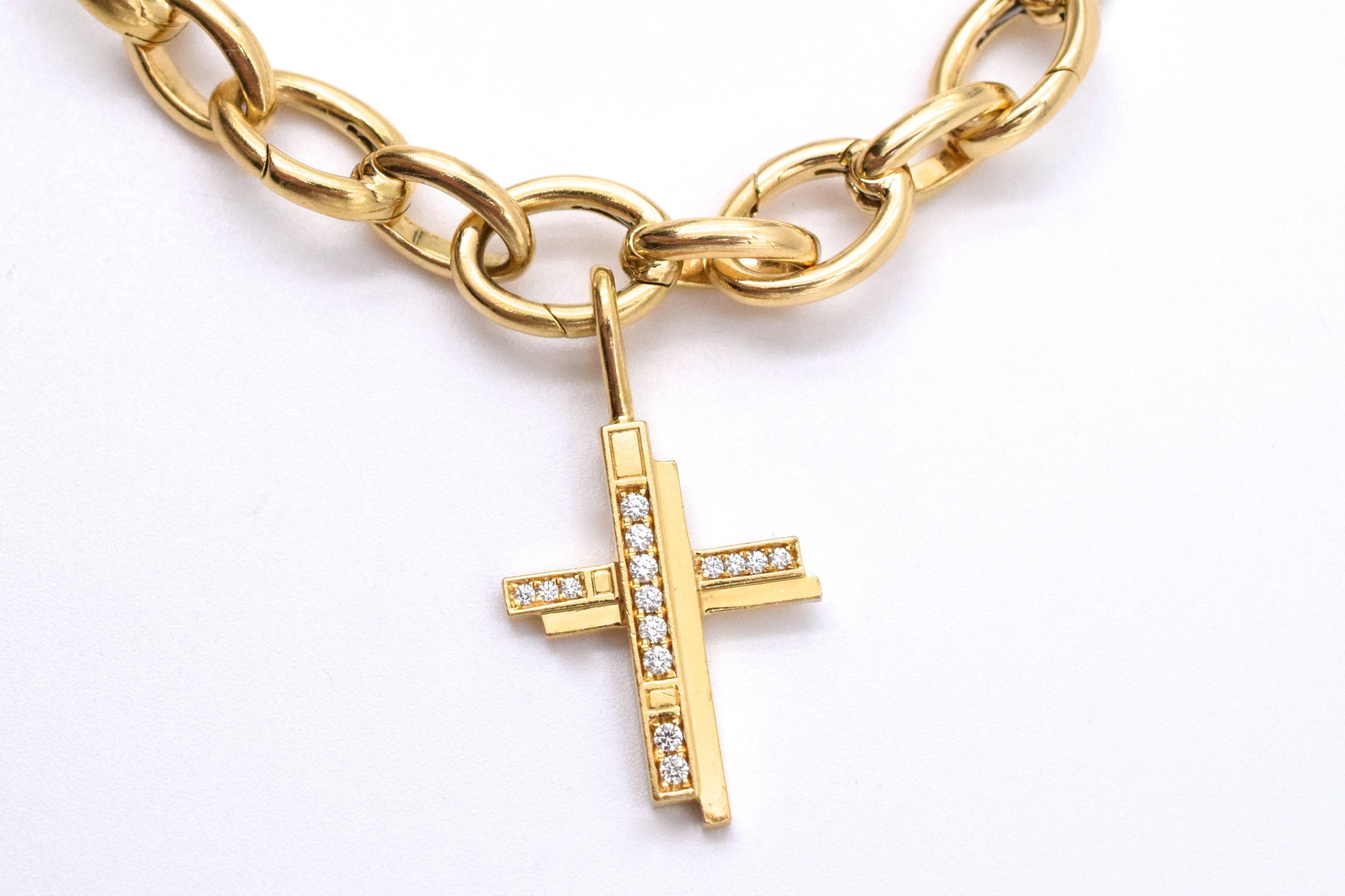 Harry Winston Diamond Gold Charm Bracelet at 1stDibs | harry 