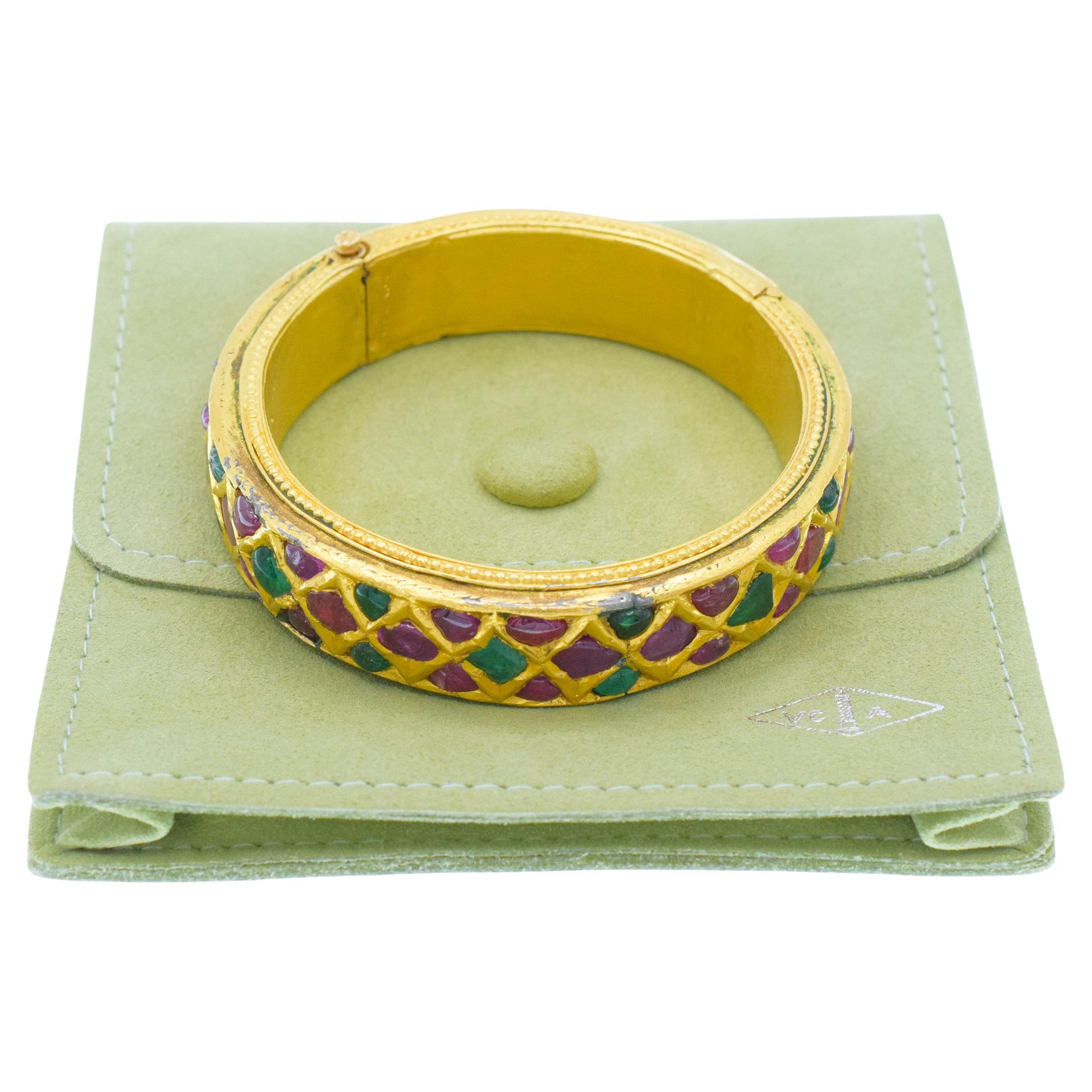 Van Cleef & Arpels Bracelet vintage en rubis et émeraudes