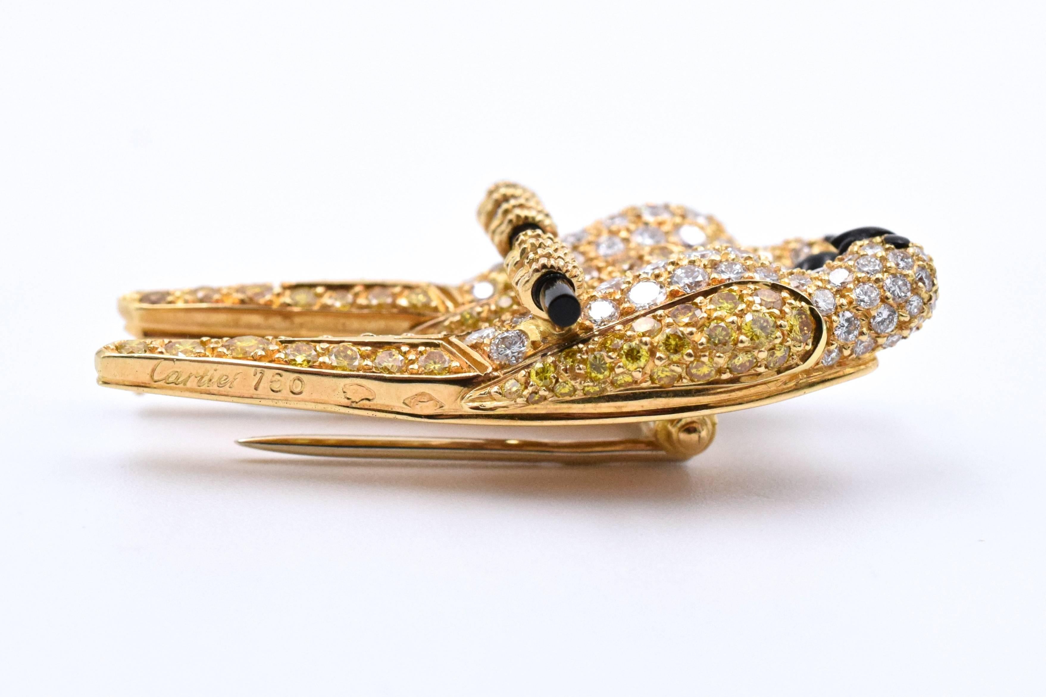 Cartier Yellow/White Diamond   'LES OISEAUX LIBÉRÉS' Brooch 2