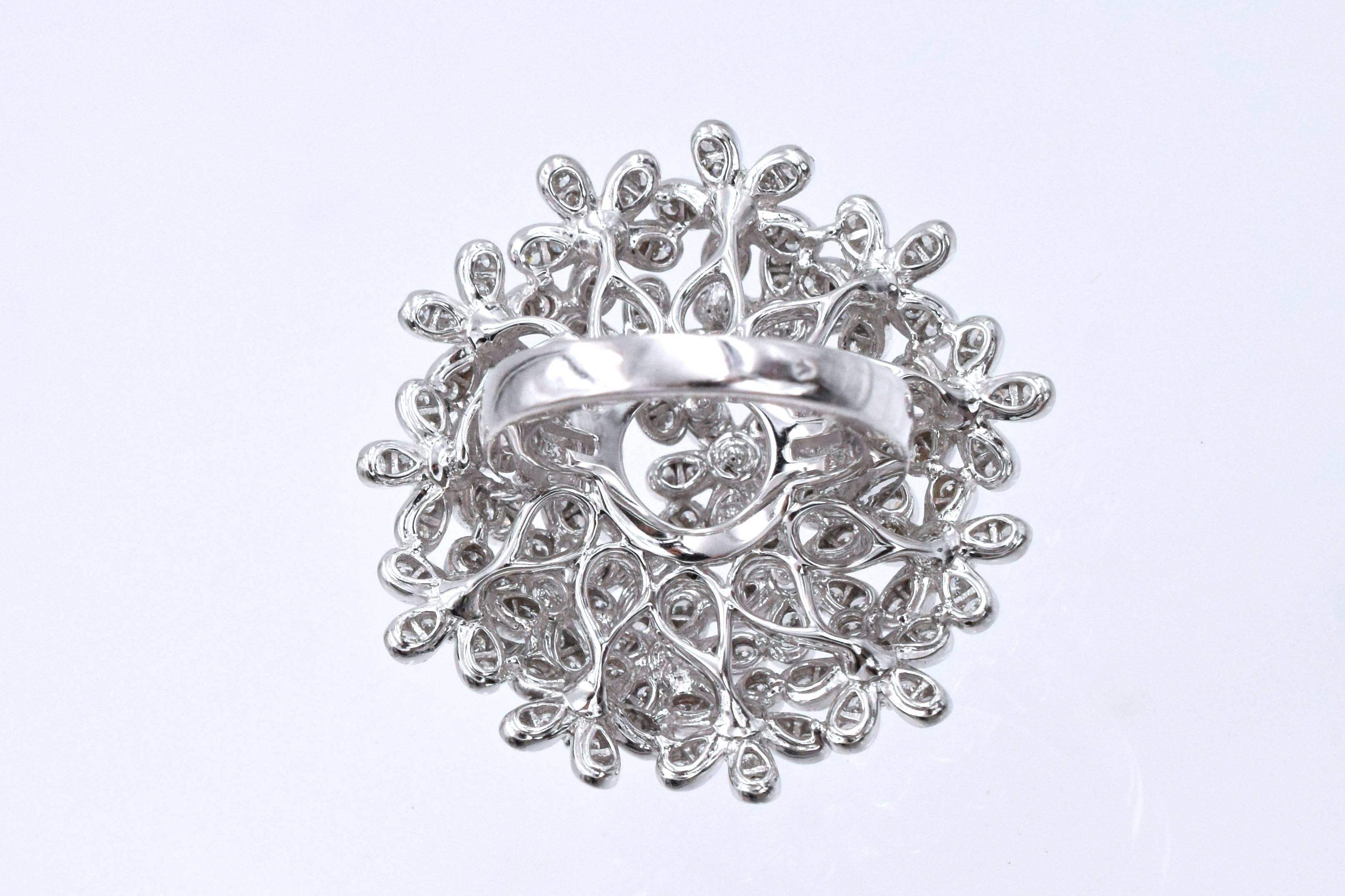 Van Cleef and Arpels Diamond White Gold Socrate Bouquet Ring at 1stDibs ...