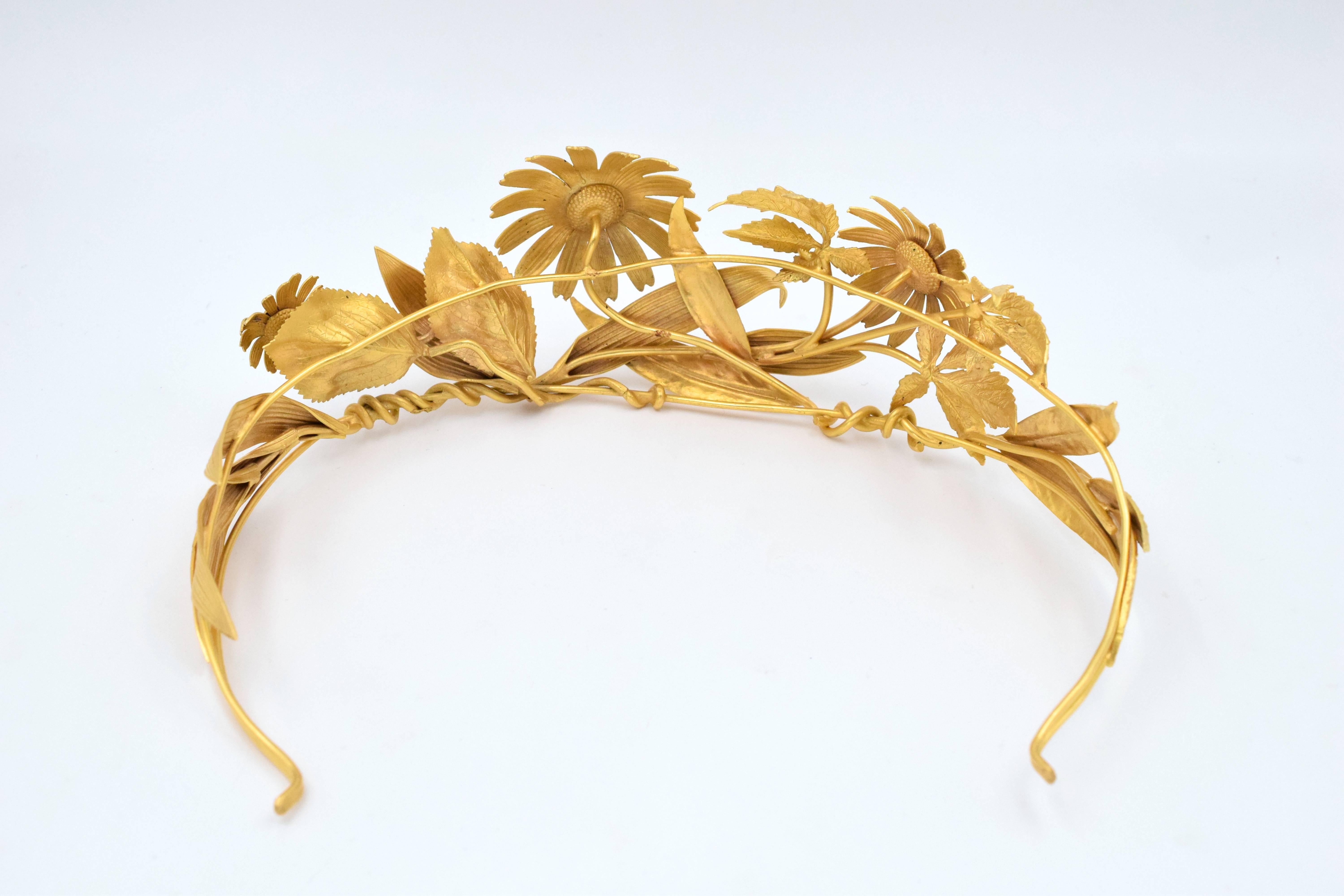 Artist Hermes Vermeil Floral Tiara