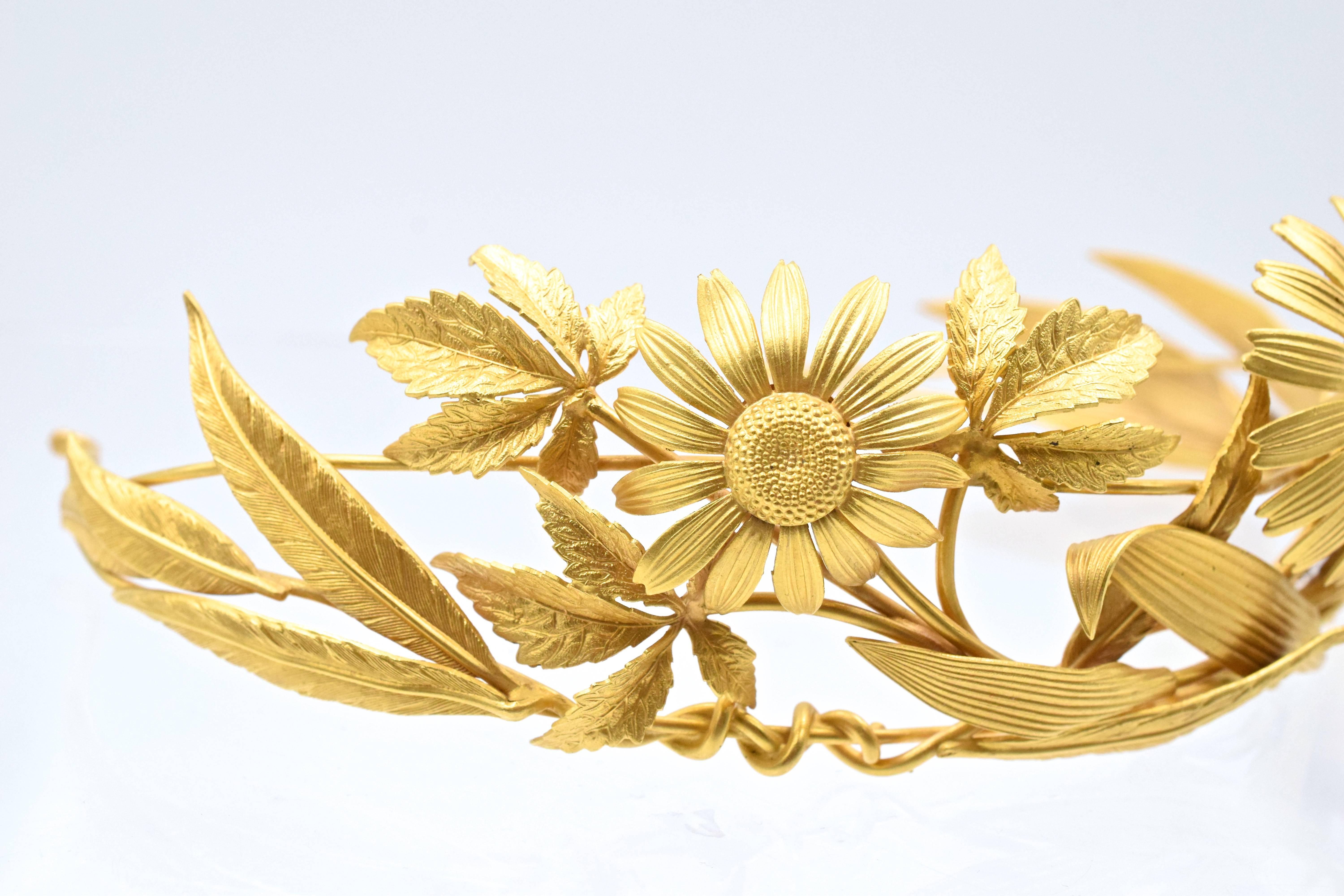 Women's Hermes Vermeil Floral Tiara