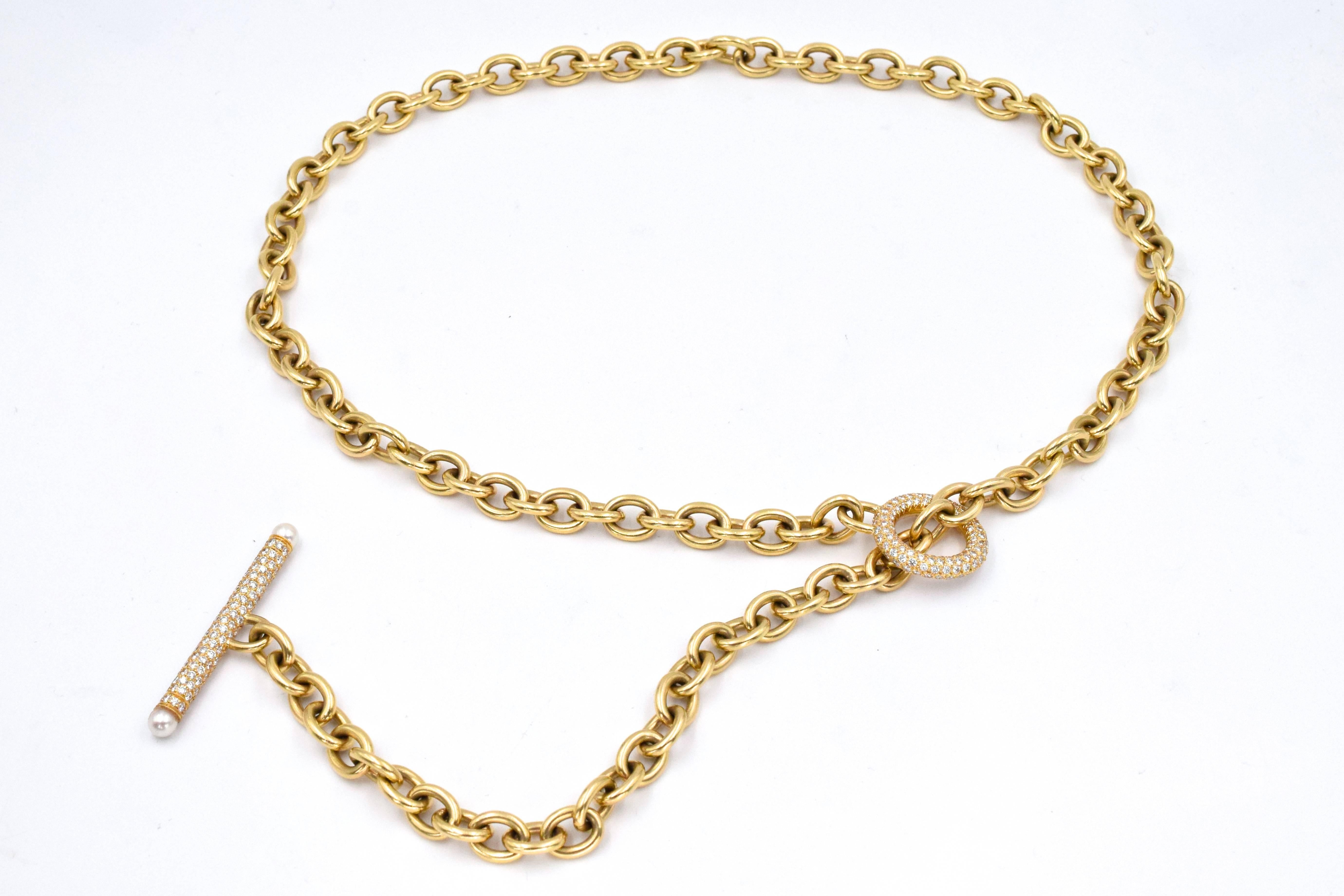 Oscar Heyman Diamond Gold Necklace and Bracelet 1