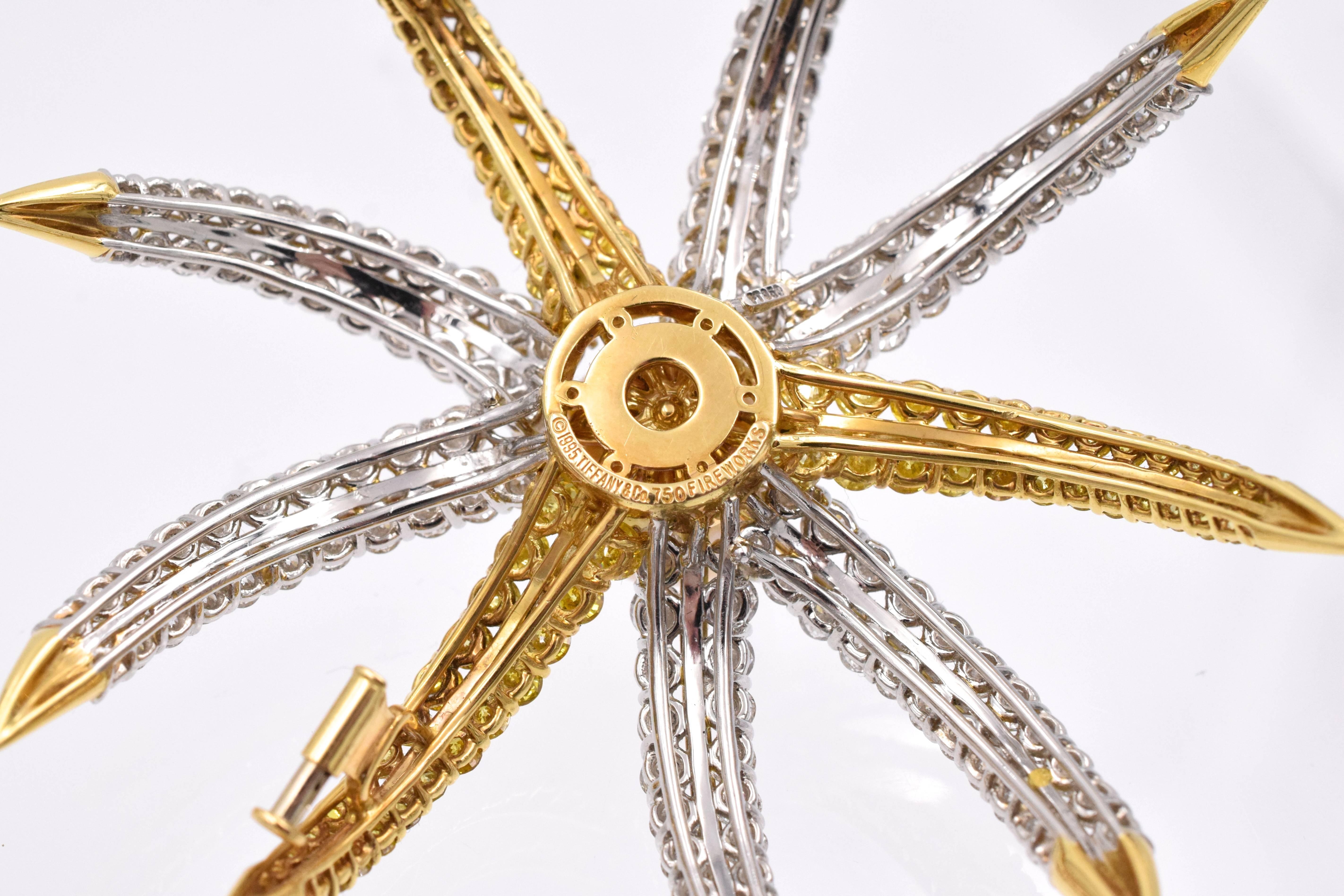 Artist Tiffany & Co. Firework Yellow Diamond Golden Pearl Brooch