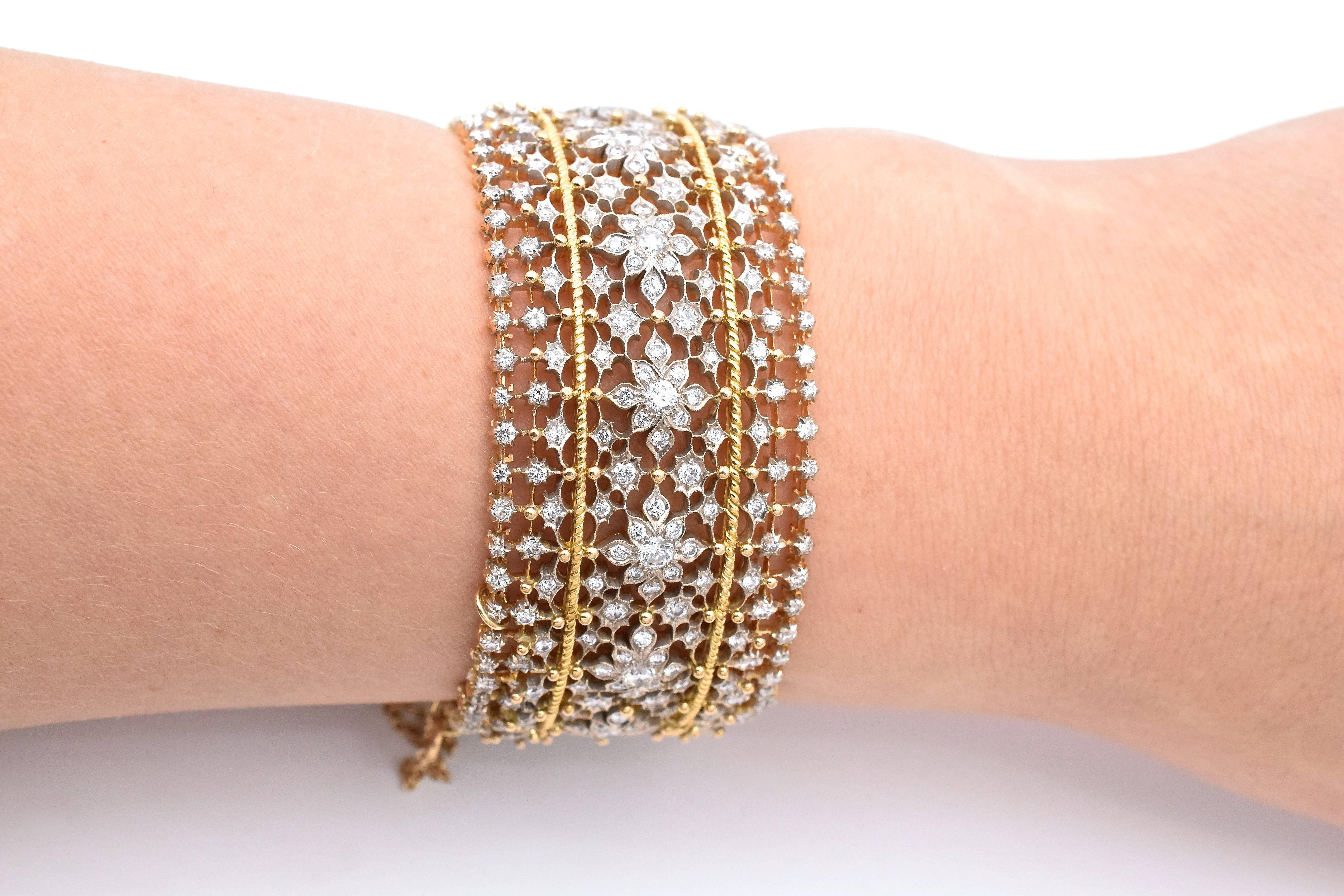 Women's Diamond Gold Cuff Bangle Bracelet
