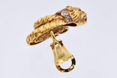 Zolotas Diamond Gold Ram Head Earrings