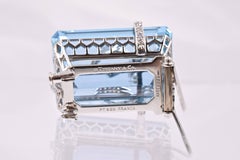 Tiffany & Co.  "Gift Wrap" Aquamarine Diamond Brooch