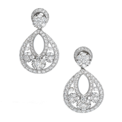 Van Cleef & Arpels Diamond Snowflake Earrings in Platinum