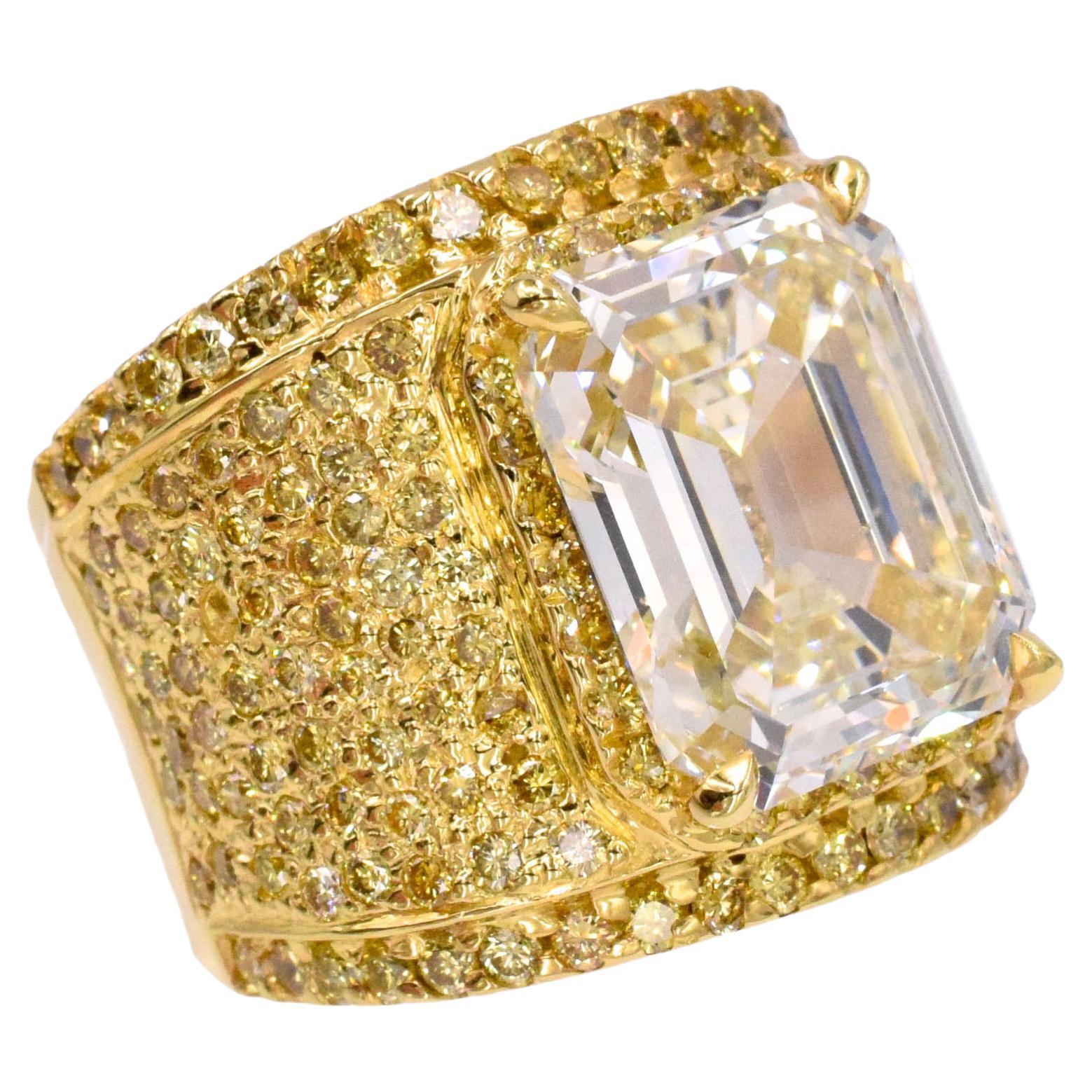 NALLY  GIA  10.44 Carat Emerald-Cut Diamond Ring 