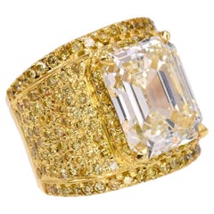 Retro NALLY  GIA  10.44 Carat Emerald-Cut Diamond Ring 