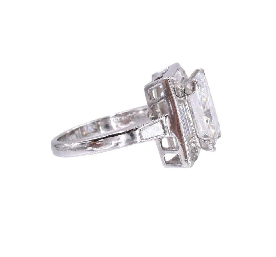 Nally GIA Diamond Solitaire 4.01 Princess Shape In Excellent Condition In New York, NY