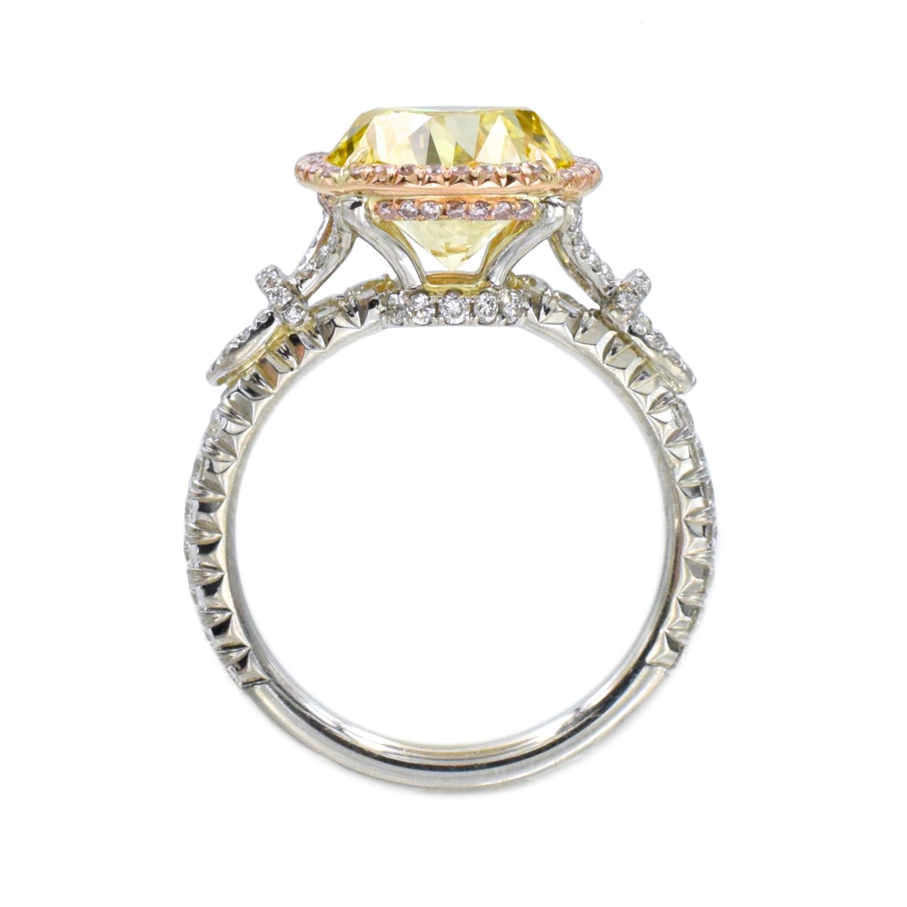 NALLY  GIA Vivid Intense Yellow Color Diamond Ring  2