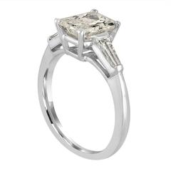 2.00 Carat Radiant Cut Set with Two Tapered Baguettes in White Gold