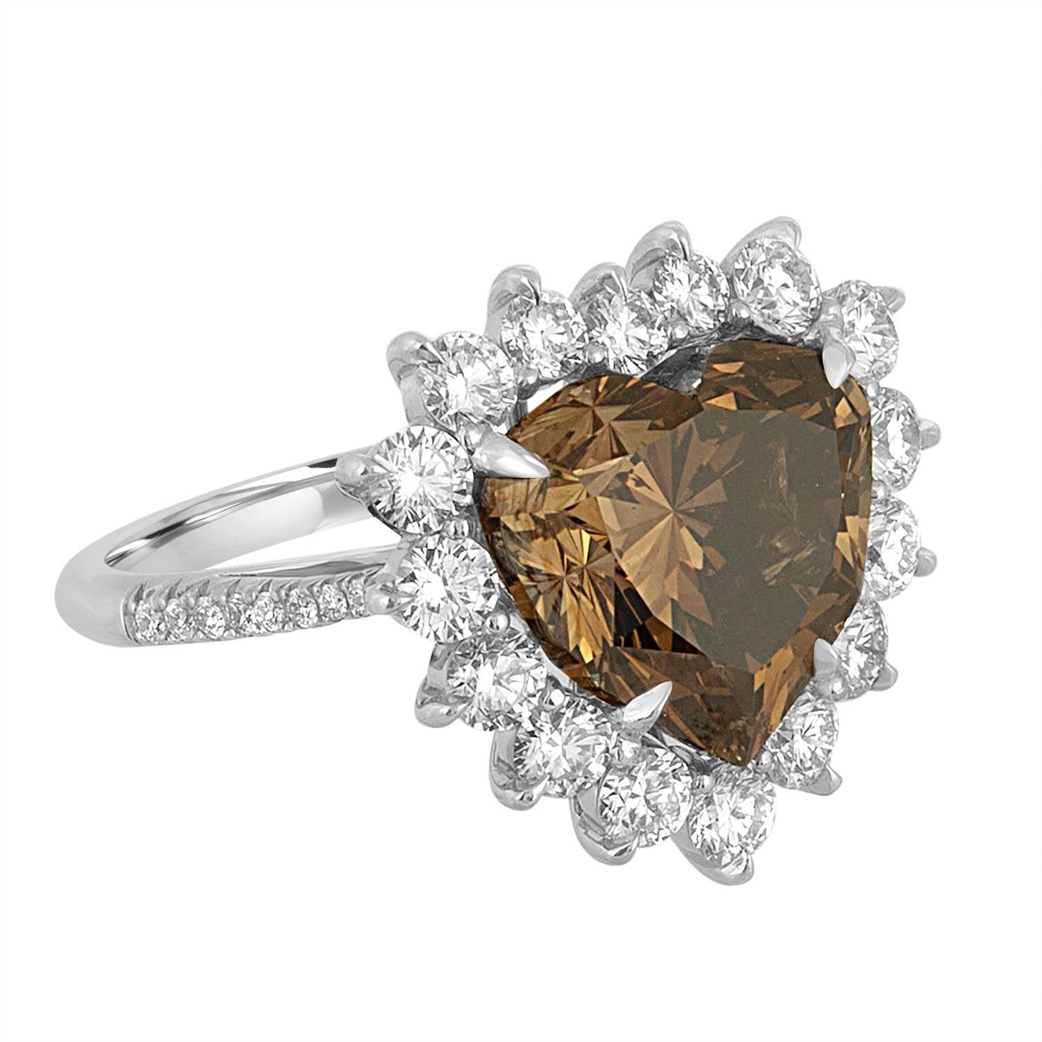 7.01 Carat GIA Certified Heart Shaped Diamond Platinum Ring