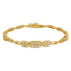1.10 Carats Diamonds Gold Link Bracelet 2