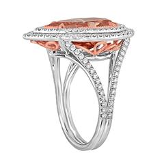 4.14 Carat GIA Certified Fancy Orange Pink Pear Shaped Diamond Ring