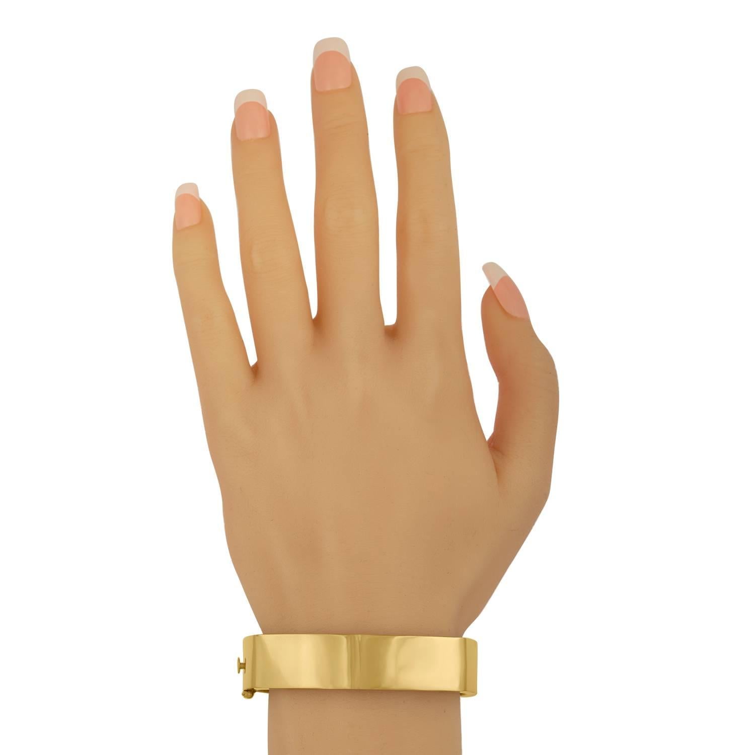 Modern Solid Gold Bangle Bracelet
