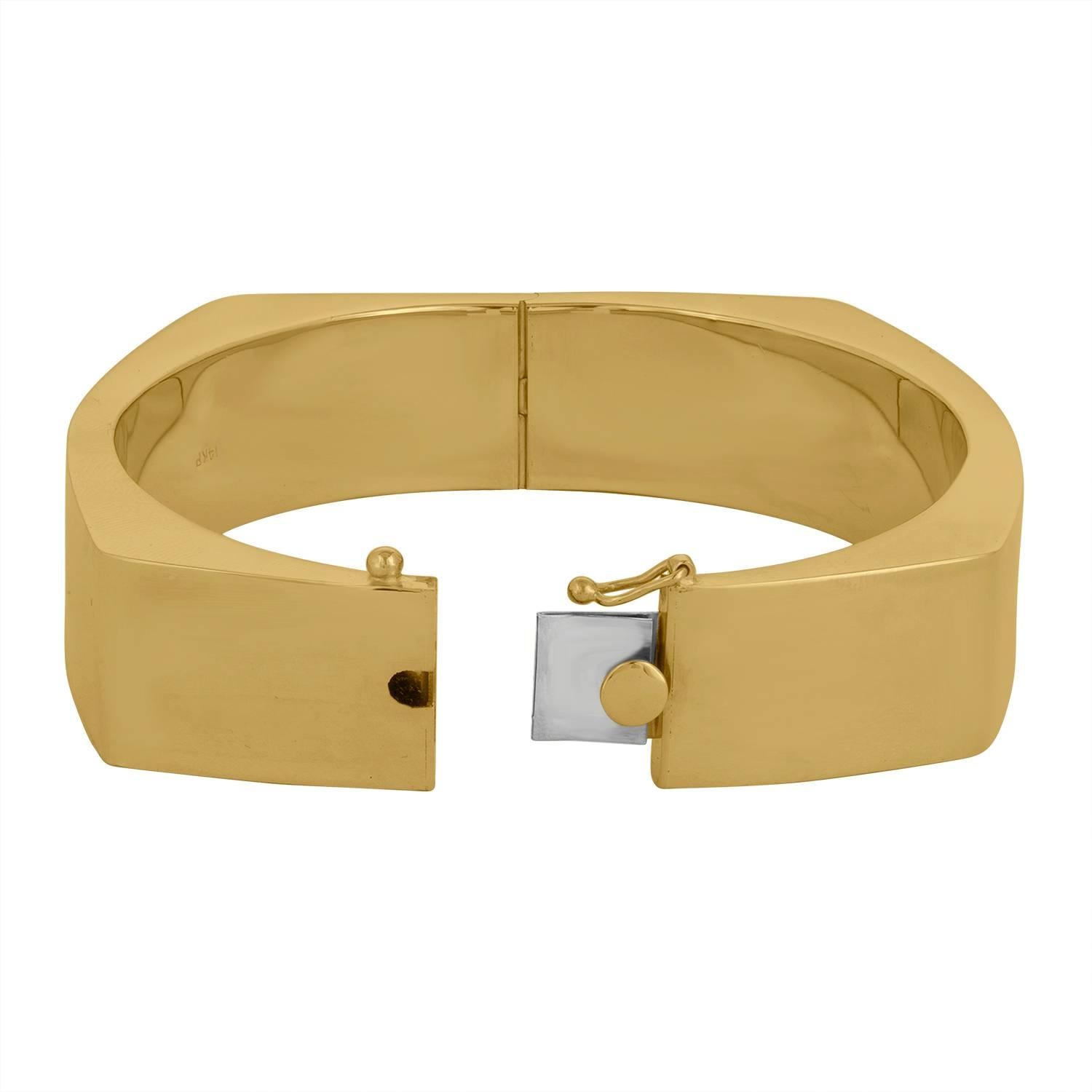 Women's Solid Gold Bangle Bracelet