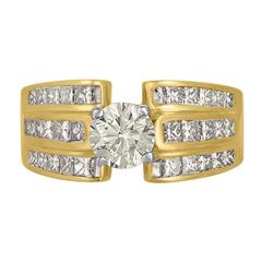 0.90 Carat Brilliant Diamond Two-Color Gold Ring