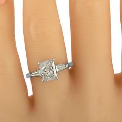 2.00 Carat Radiant Cut Set with Two Tapered Baguettes in White Gold