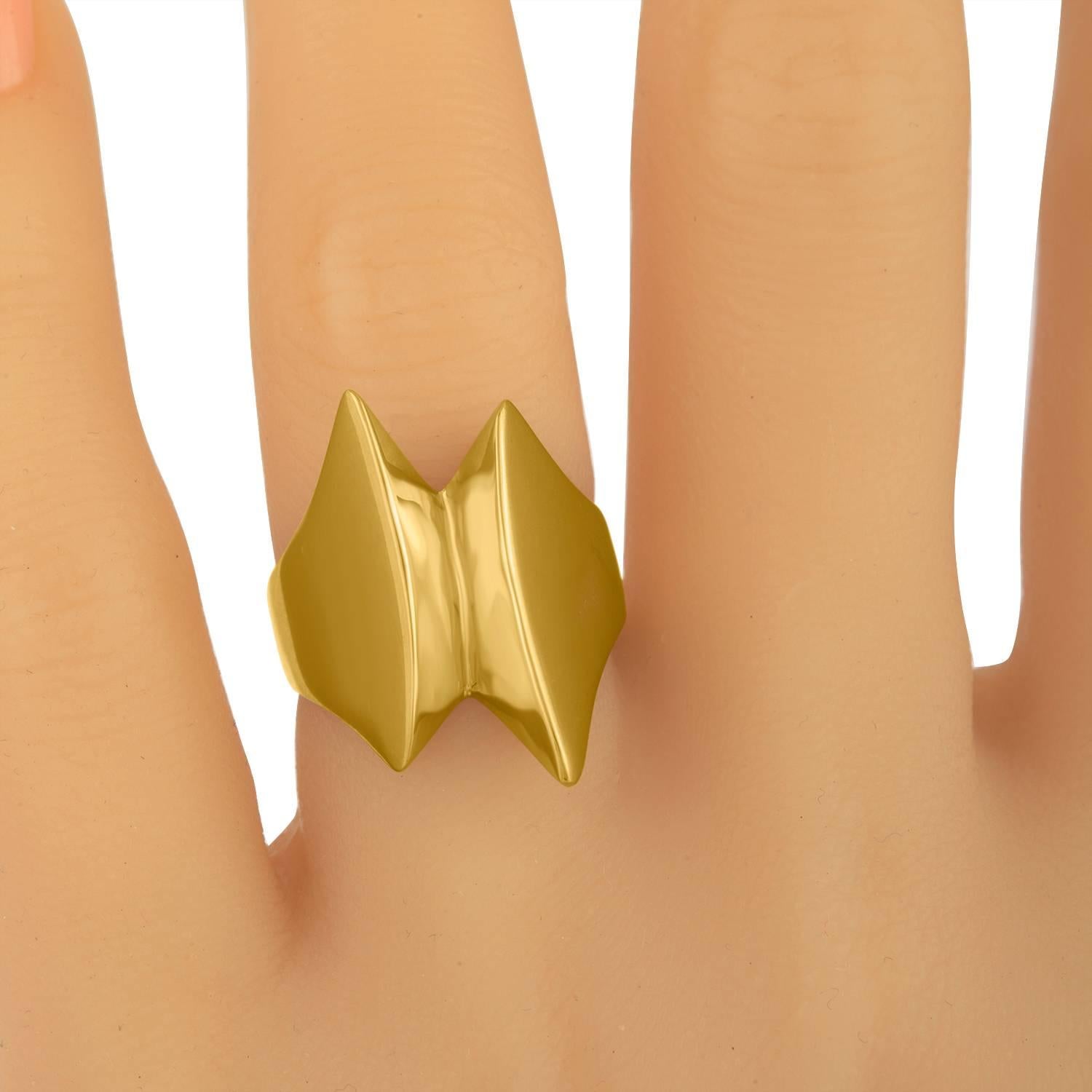 Contemporary Solid Gold Fashion Ring For Sale
