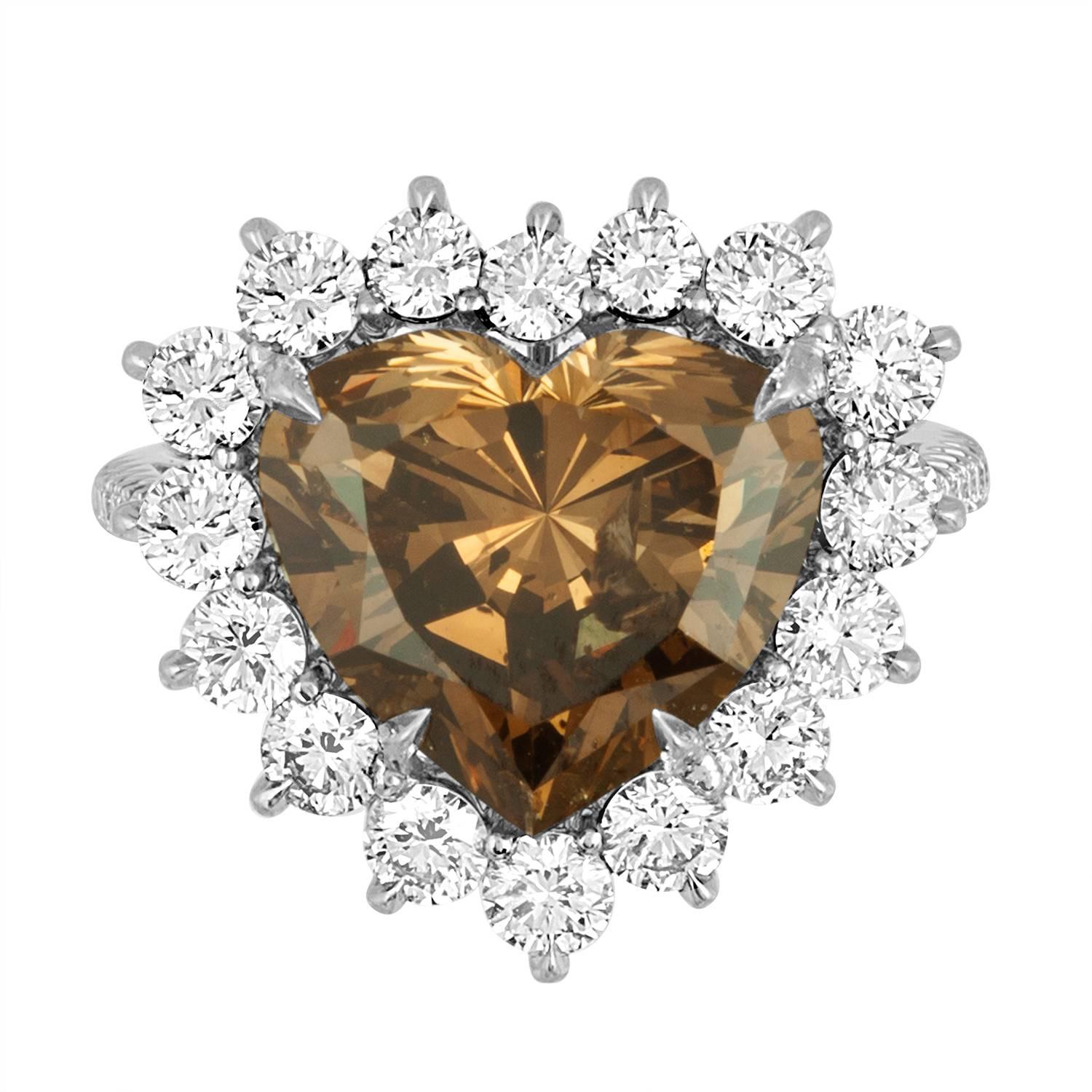 Contemporary 7.01 Carat GIA Certified Heart Shaped Diamond Platinum Ring