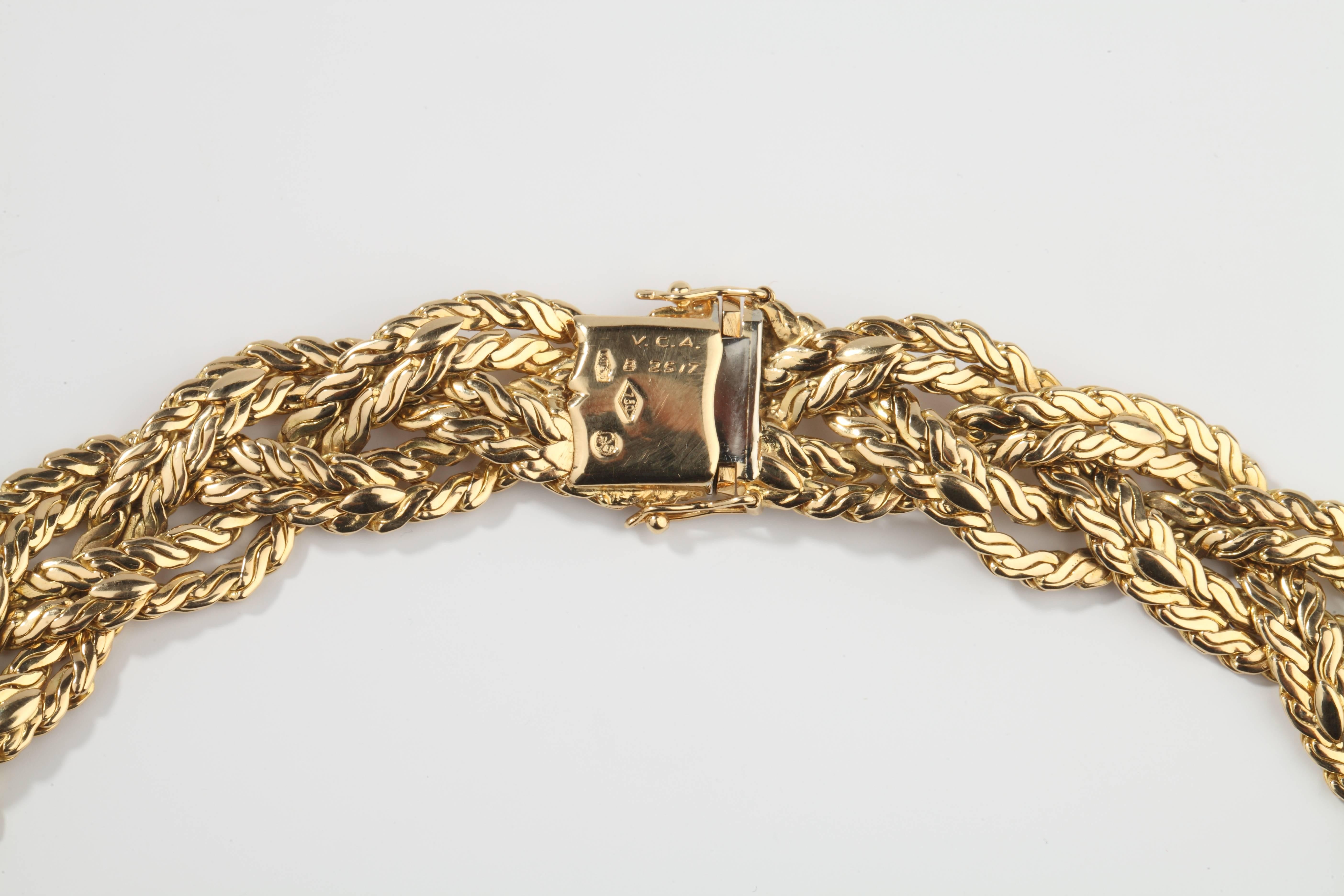 1950s Van Cleef & Arpels Paris  Woven Gold Necklace 1