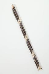 1970s Van Cleef & Arpels Paris Modele Pelouse Diamond Sapphire Gold Bracelet