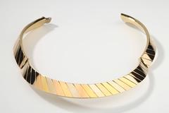 Fred Paris Three Color Gold Choker Necklace