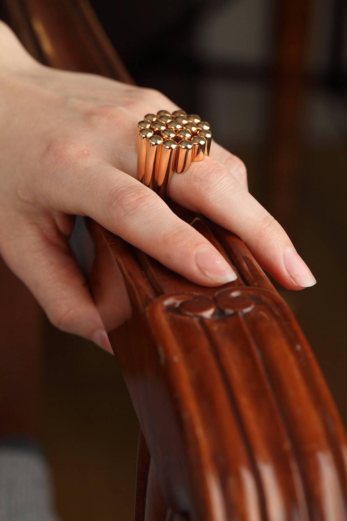 DeGrisogono Collection Cartouche Rose Gold Ring In Excellent Condition In Paris, FR