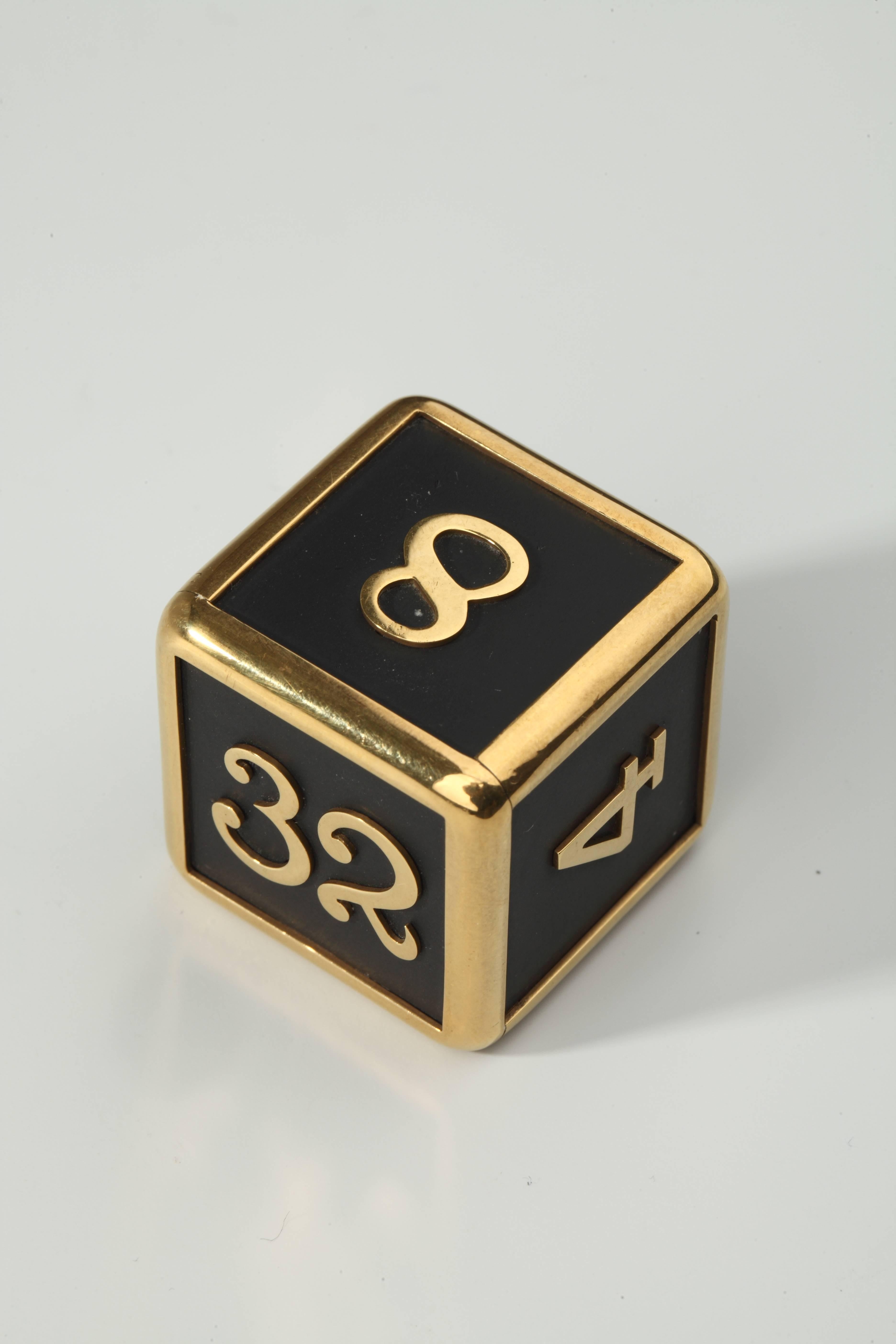 M.Gerard Slate Gold Backgammon Dice In Excellent Condition In Paris, FR