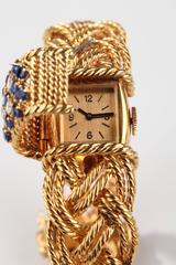 1960s Boucheron Paris Braided Gold  Mechanical Bracelet Wristwatch