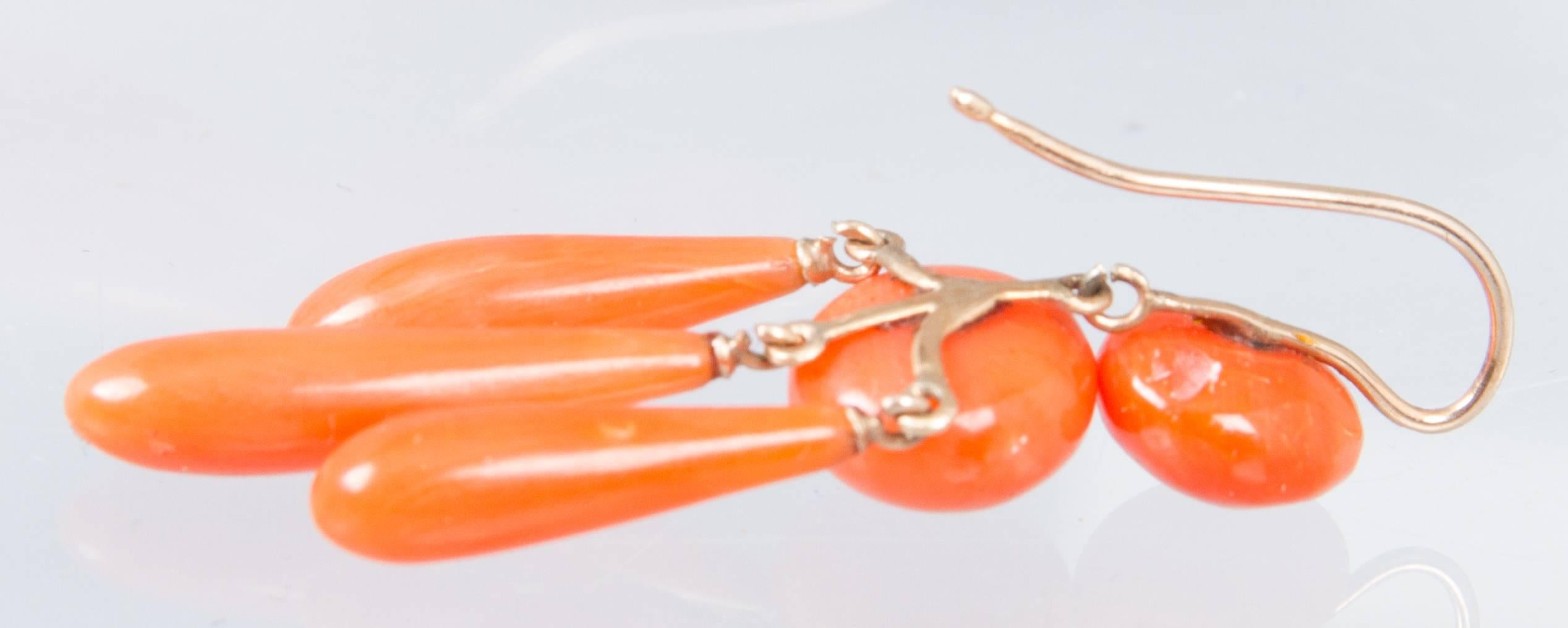 19th Century Coral Earrings For Sale 1