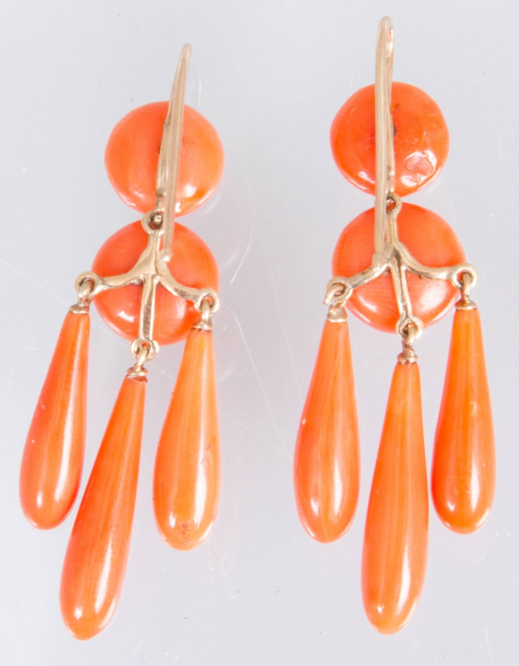 Women's 19th Century Coral Earrings For Sale