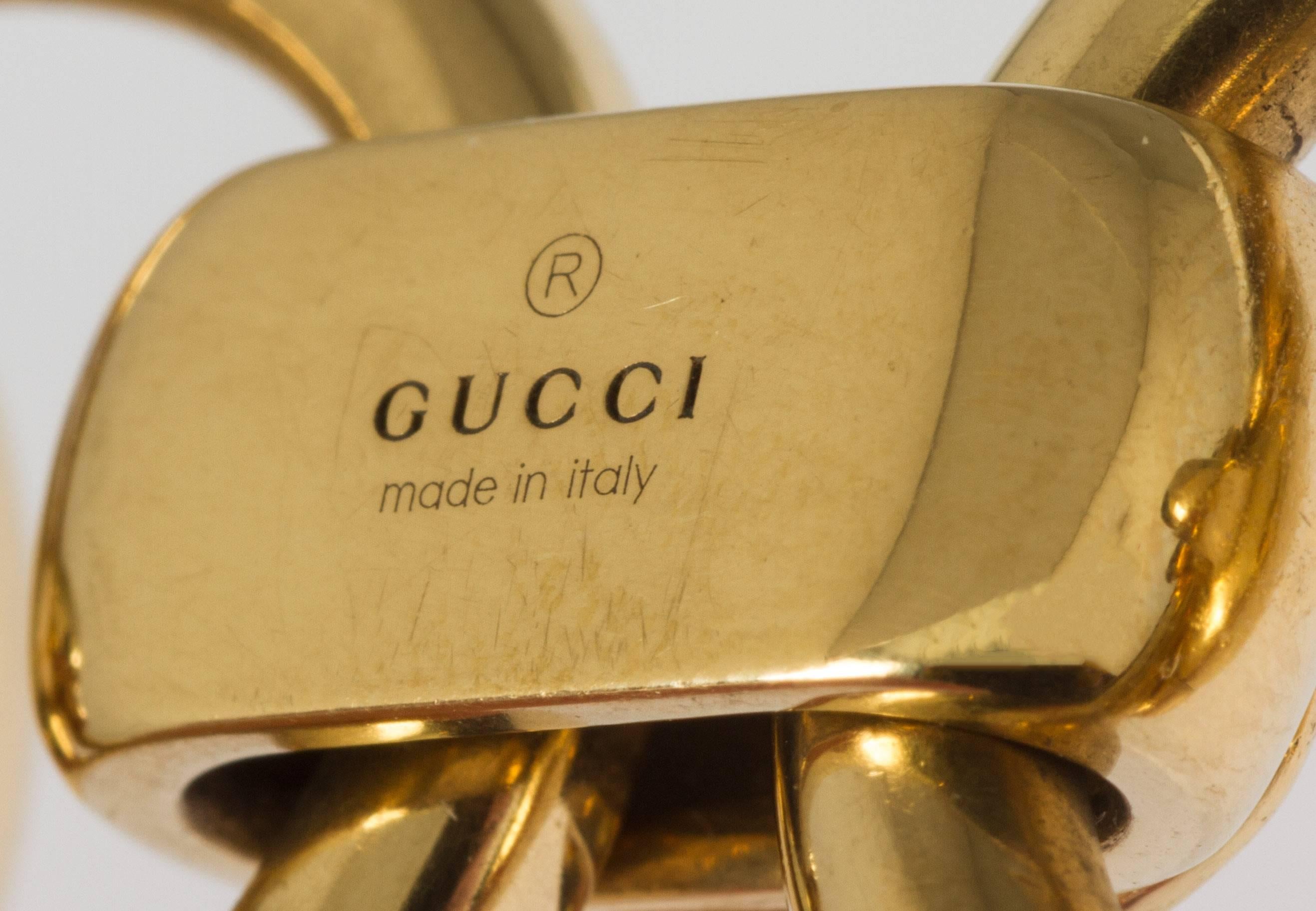 Gold Gucci Chain Bit Bracelet For Sale 3