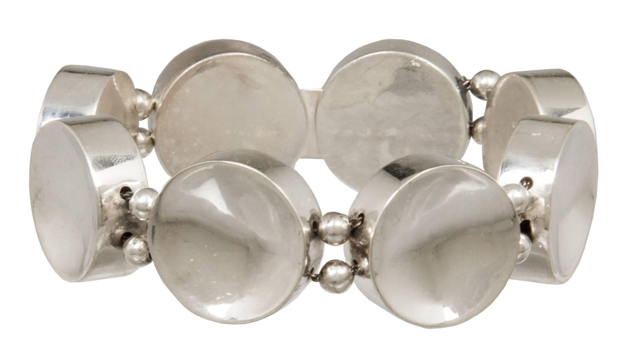 Women's Los Castillo Geometric Sterling Silver  Necklace and Bracelet Set