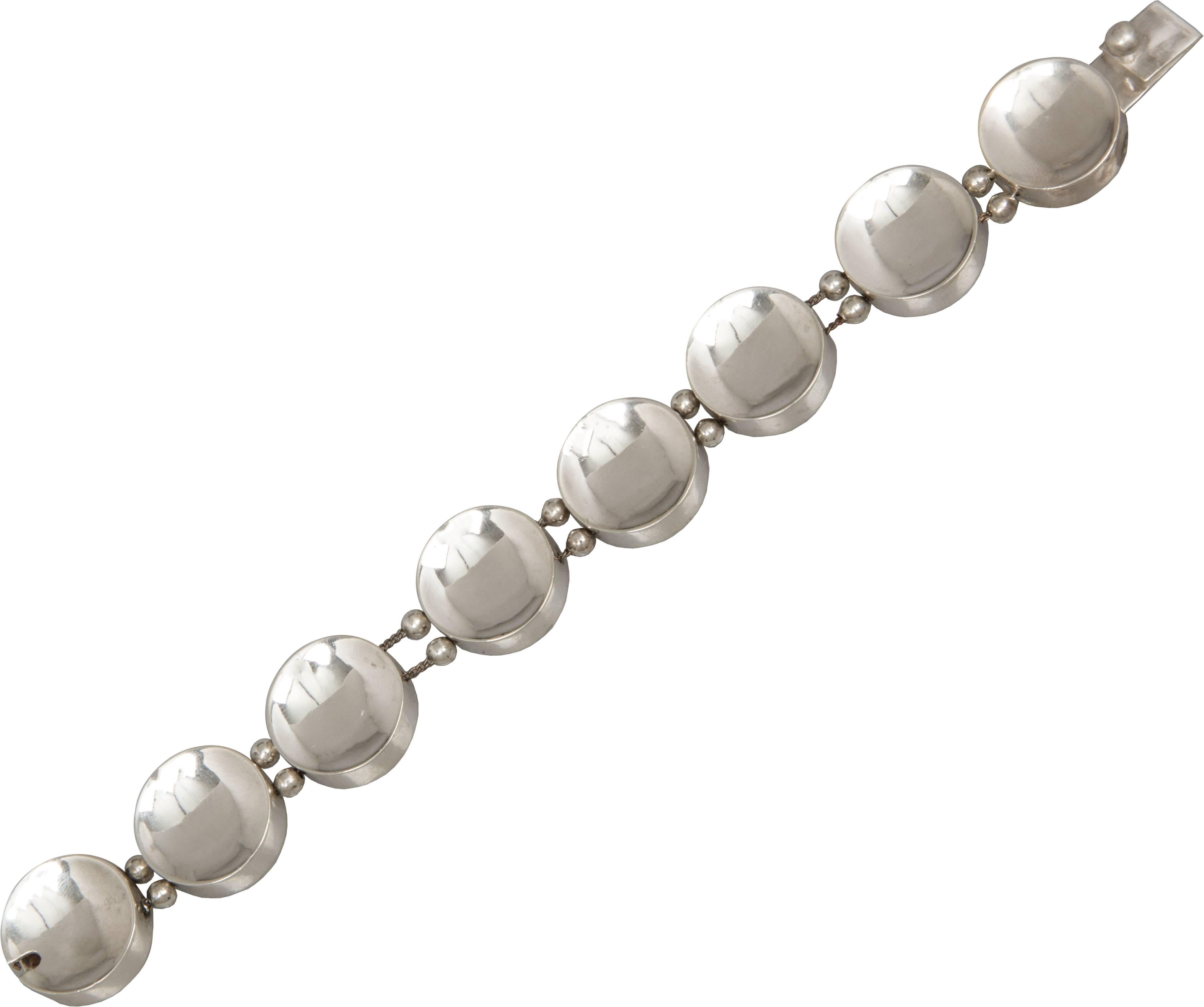 Los Castillo Geometric Sterling Silver  Necklace and Bracelet Set 1