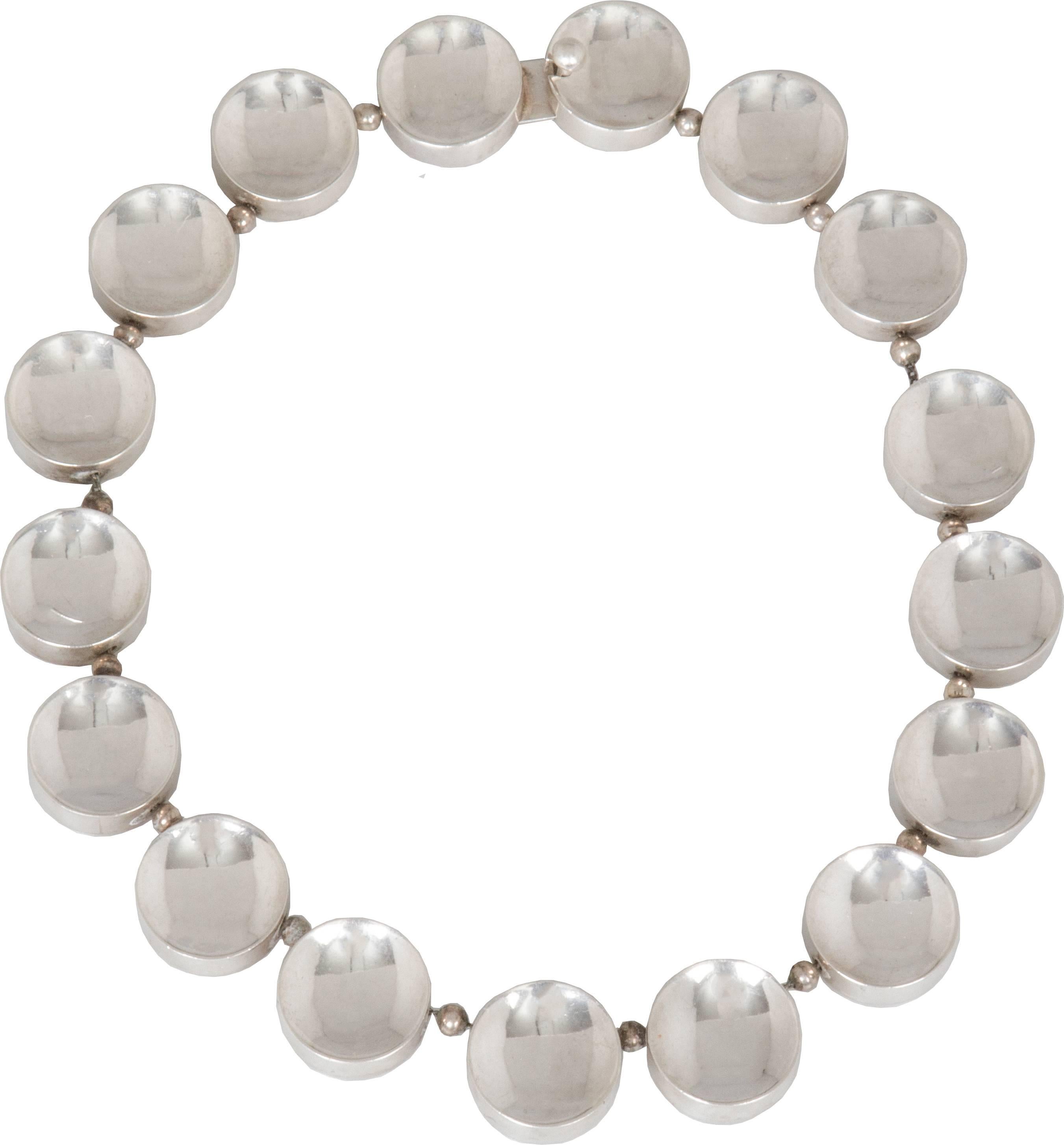 Los Castillo Geometric Sterling Silver  Necklace and Bracelet Set 4