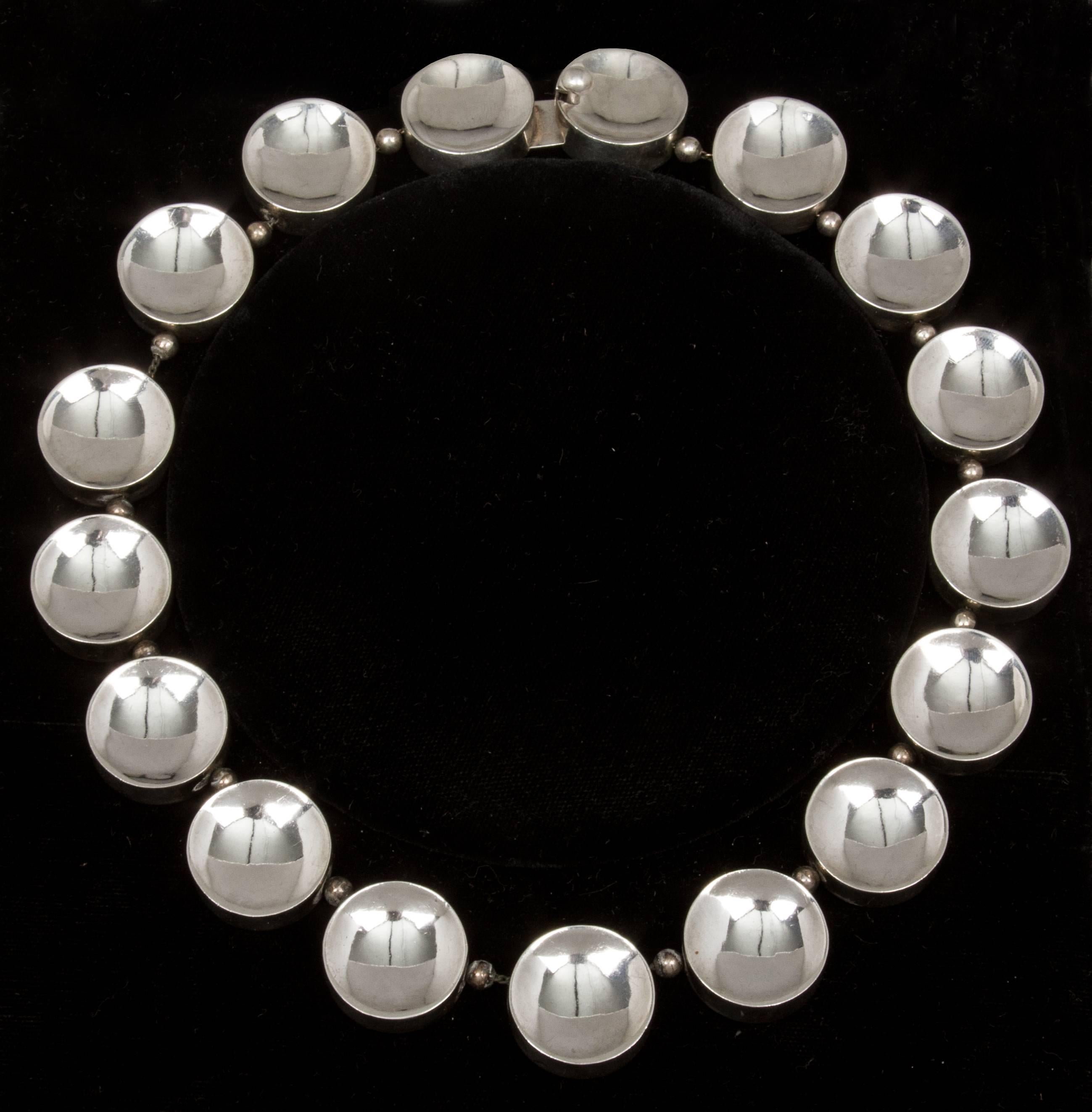 Los Castillo Geometric Sterling Silver  Necklace and Bracelet Set 3