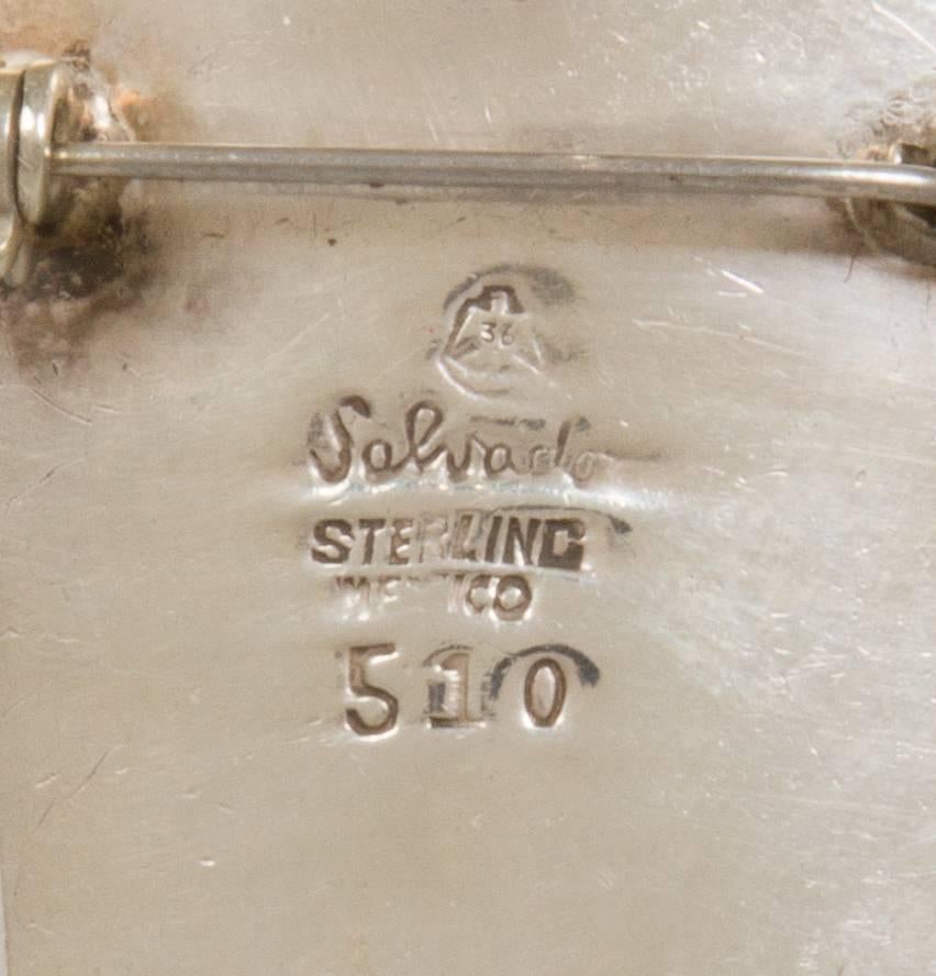 Rare  Mid Century Sterling Silver and Coral Salvador Teran  Pendant / Brooch 1