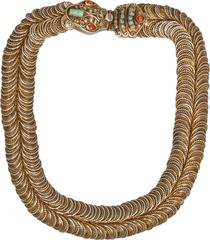 Matilde Poulat Turquoise Gilt Undulating Snake Necklace