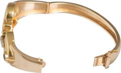 1980s Citrine Garnet Diamond Gold Cuff Bracelet