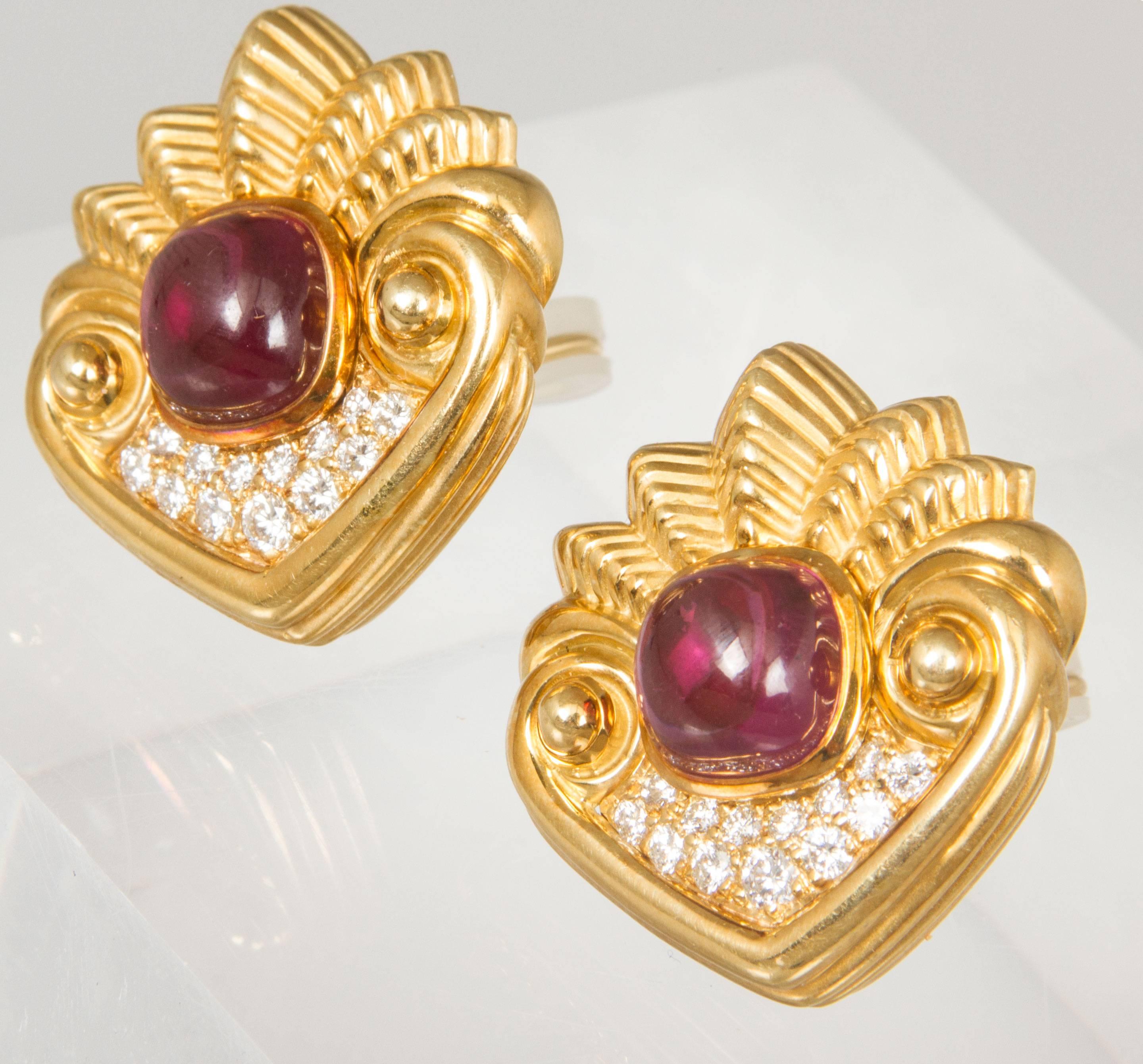 Women's Amethyst Diamond gold Ear Clips For Sale