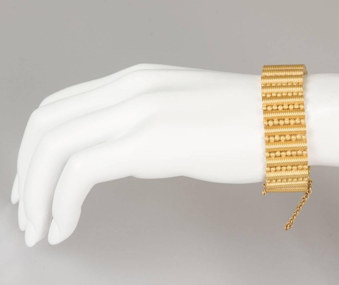 Mid-Century Modernist Gold Bracelet For Sale 4