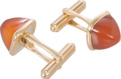 14 Karat Gold and Carnelian Cufflinks