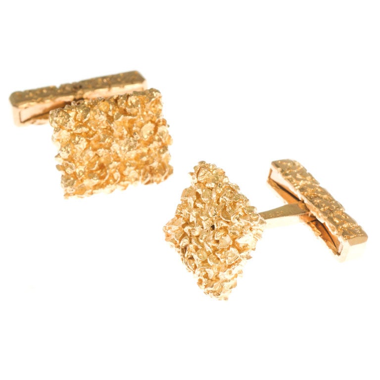 Tiffany Gold Nugget Cufflinks For Sale