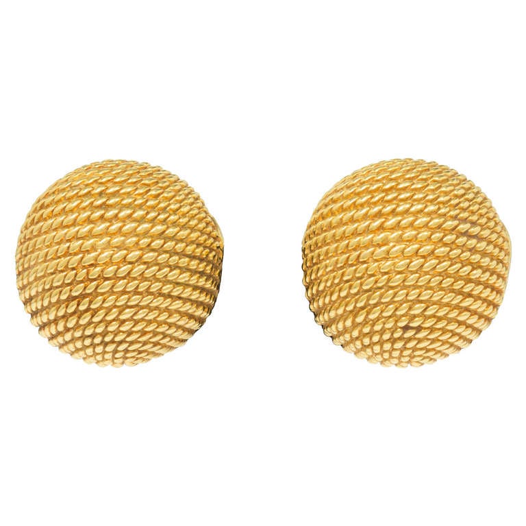 Yellow Gold Earclips by Chimento