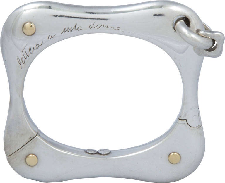 Silver Handcuff Bracelet In Good Condition In Chicago, IL