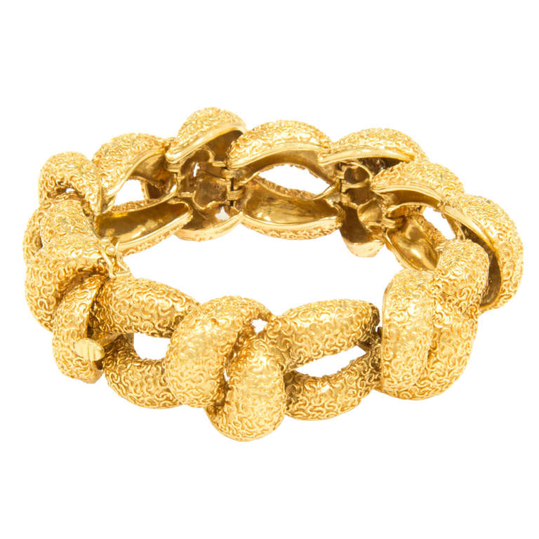 Textured Heavy Gold Bracelet