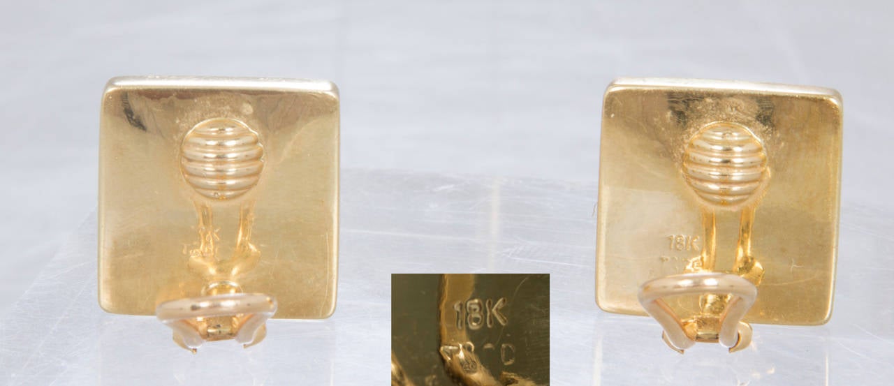 Tiffany  & Co. Enamel Gold Pair of  Dice Earrings For Sale 2